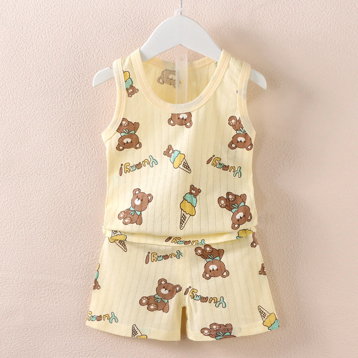 Children s Clothing Print Sleeveless Tops Shorts Cute