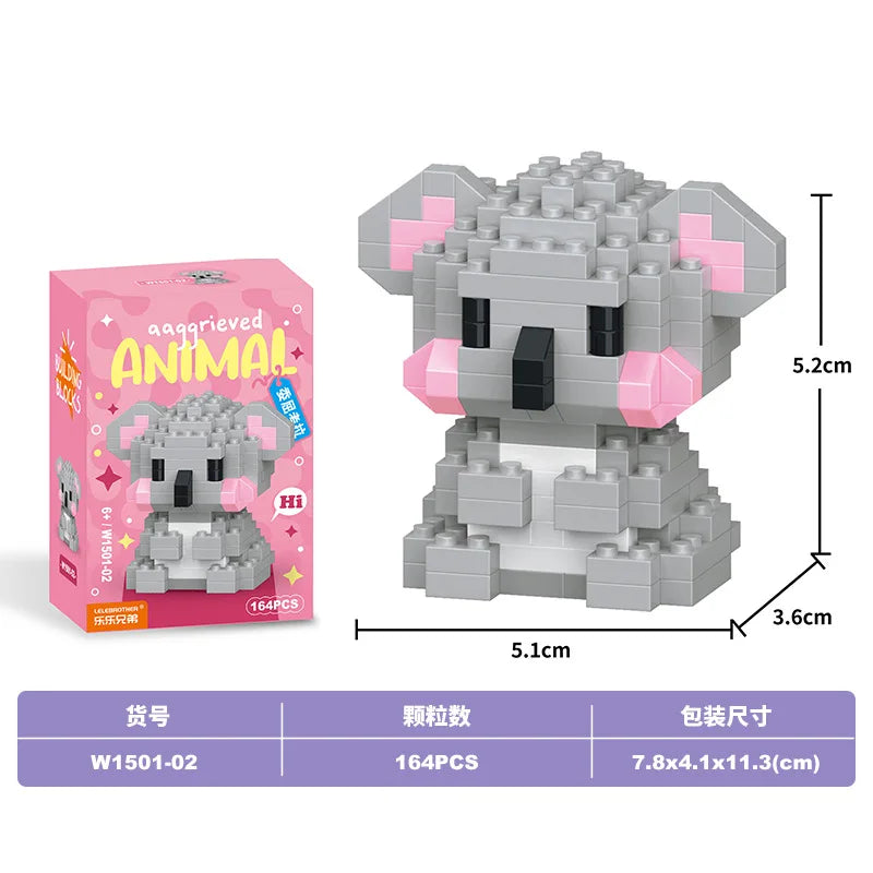 Animal Cat Bricks Constructor Set Micro Building Blocks