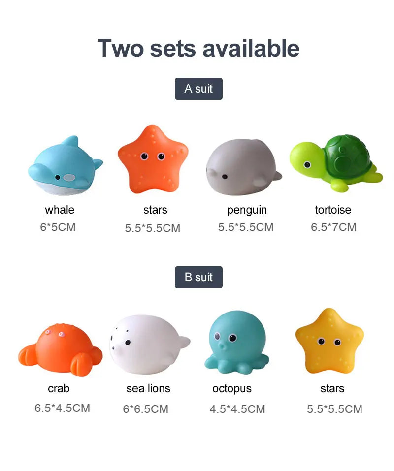Baby Cute Animals Bath Toy LED Light Up