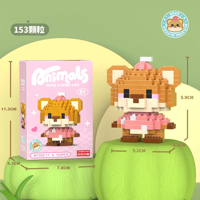 Animal Cat Bricks Constructor Set Micro Building Blocks