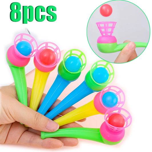 2 4 8Pcs Plastic Pipe Blowing Ball Toys