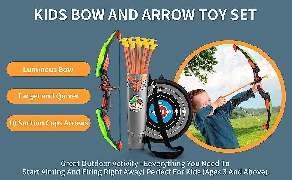Kids Bow and Arrow Set LED Light Up