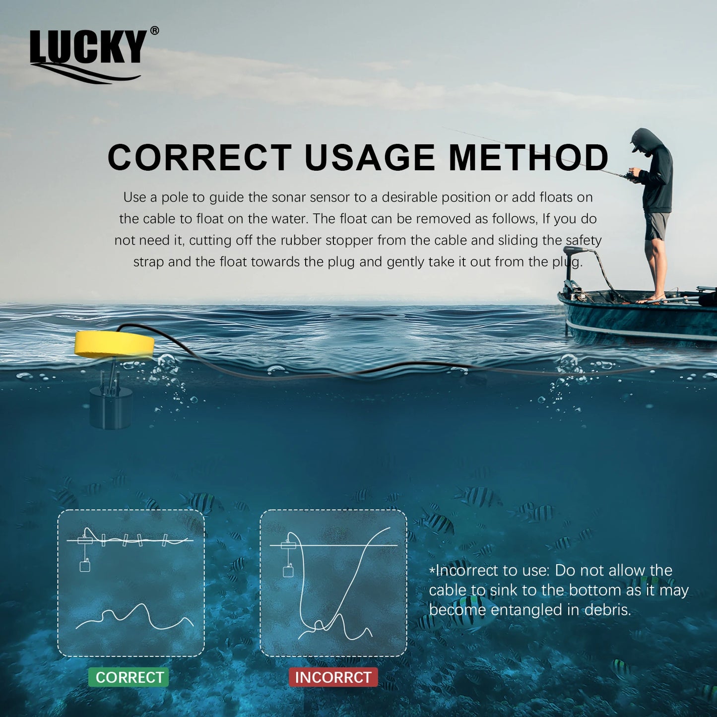 FFC1108 1 Alarm 100M Portable Sonar Fish Finders