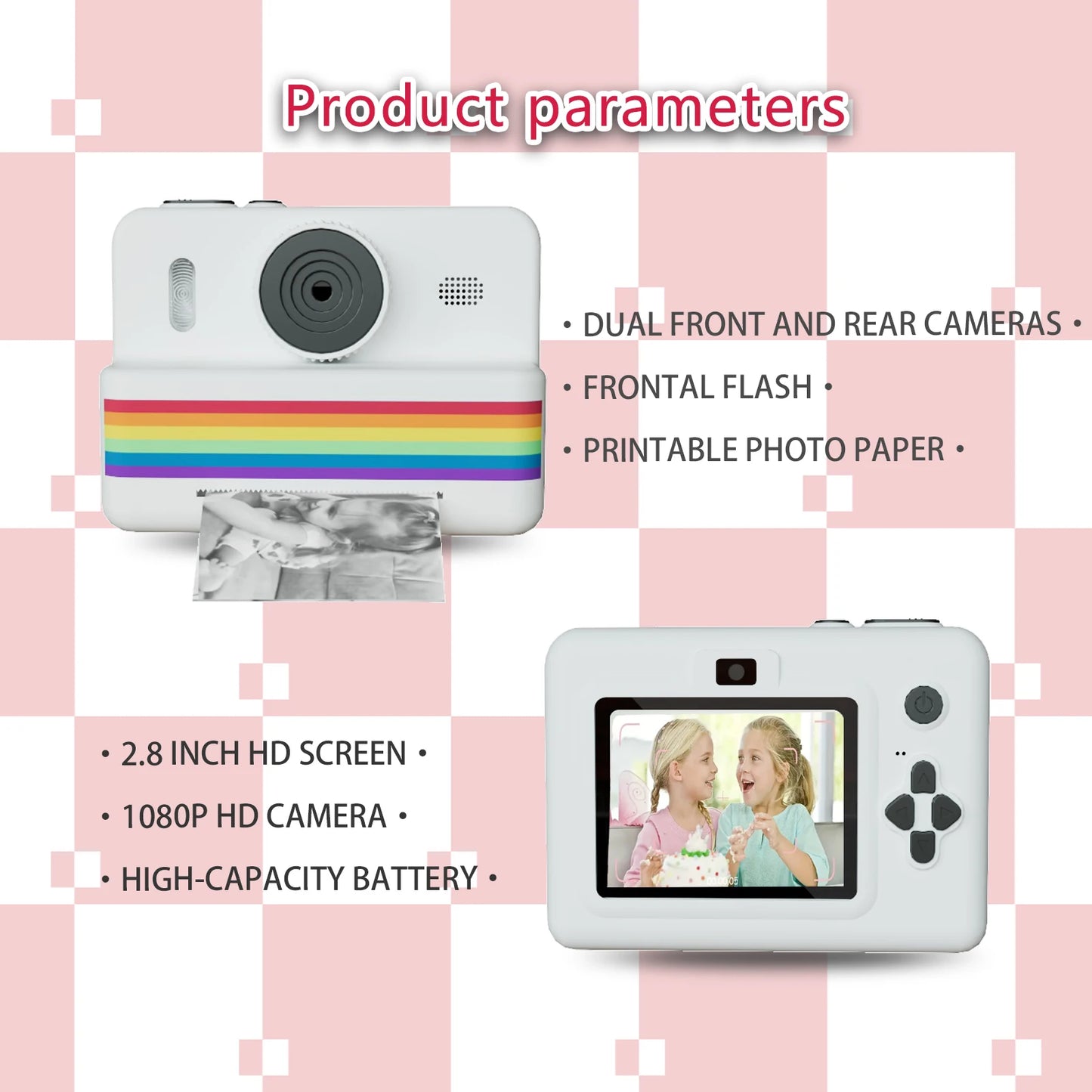 Digital Children Camera For Photography Mini Printer Portable