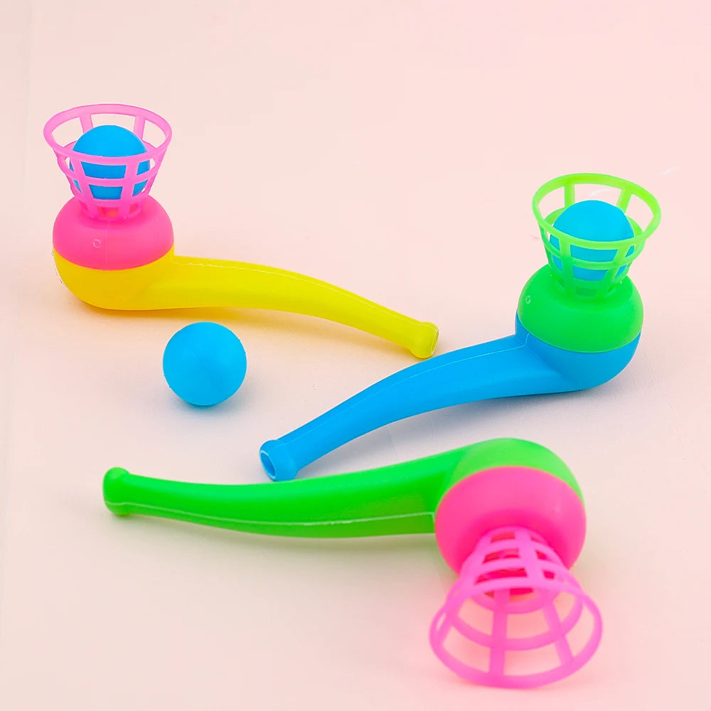 2 4 8Pcs Plastic Pipe Blowing Ball Toys