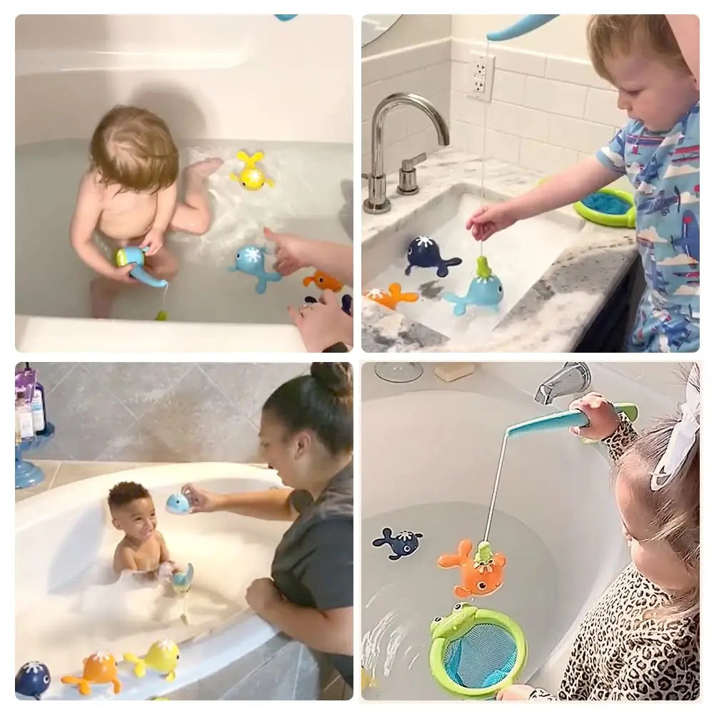 Magnet Baby Bath Fishing Toys Wind up Swimming