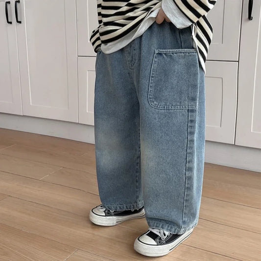 Spring and Autumn Children s Pocket Wide Leg