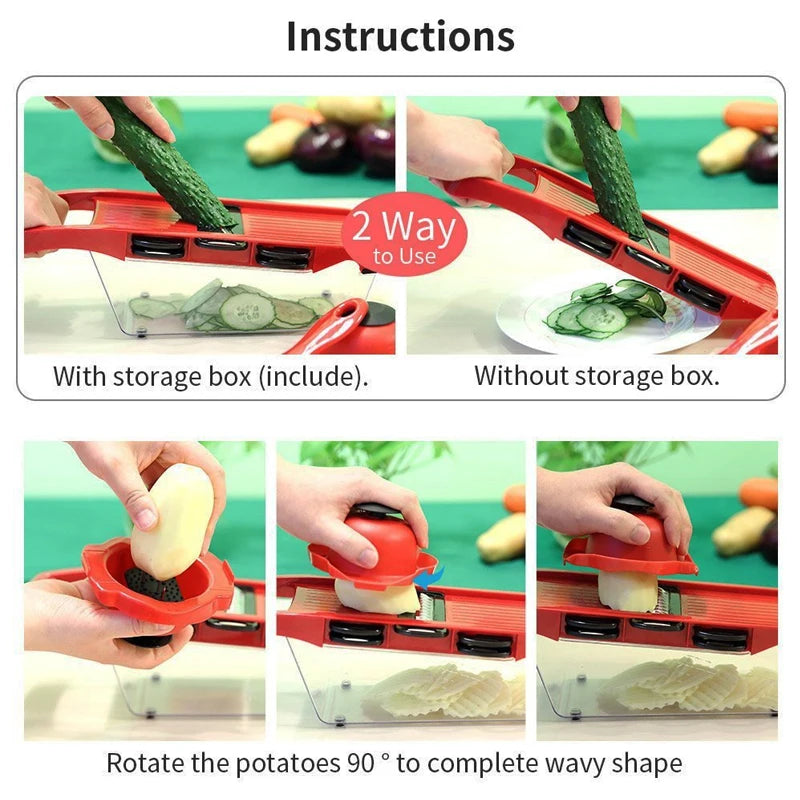 Vegetable Chopper Multifunctional Grater Cutter Kitchen Accessories Manual