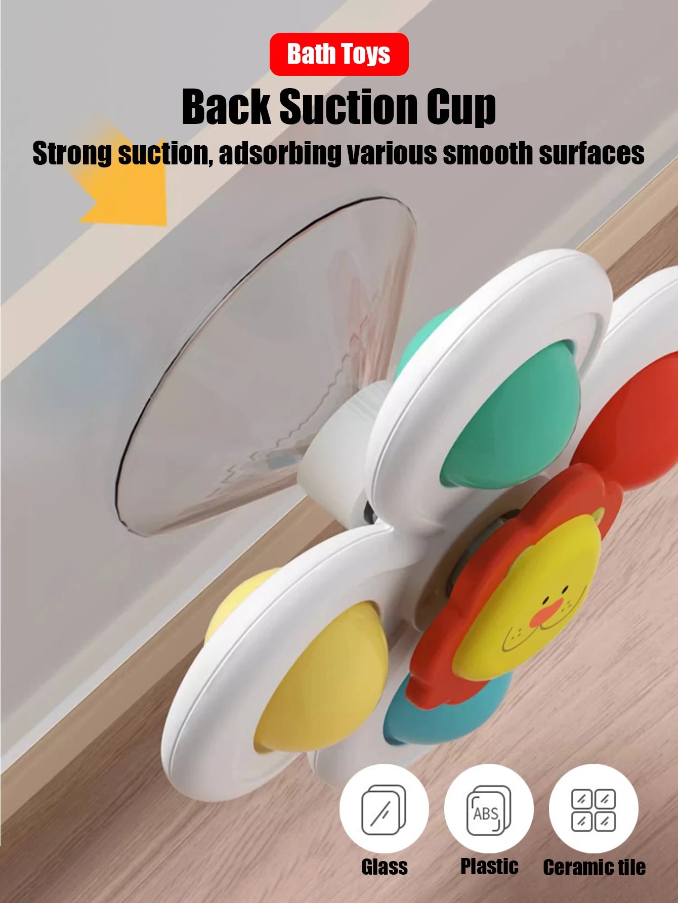 3Pcs Set Suction Cup Spinning Cartoon Animal Spinner