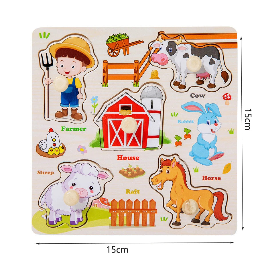 Children Wooden Puzzle Montessori Toys For Baby 1