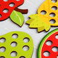 Wooden Lacing Toy Educational Fruits Threading Activity Puzzles