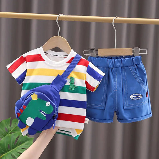 Summer Cute Cartoon Dinosaur Fashion Children O neck