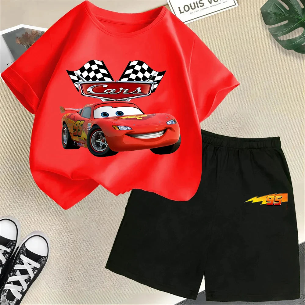 Racing children s pure cotton T shirt set