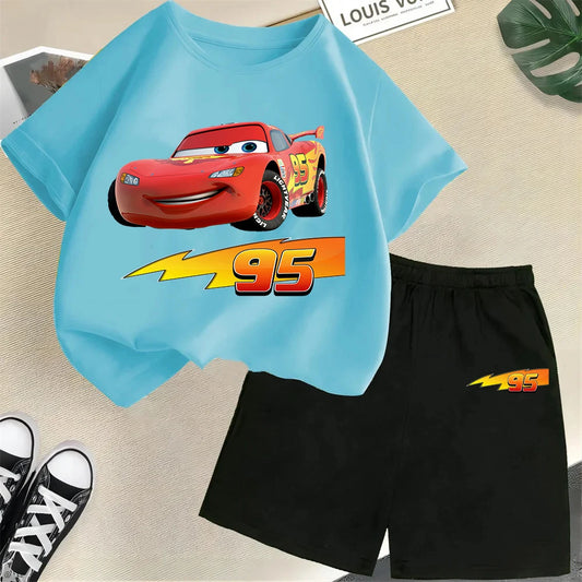 Racing children s pure cotton T shirt set