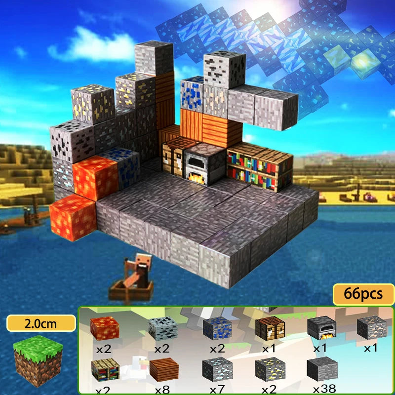 Creative Magnetic Building Blocks Mine World Magnet Cube