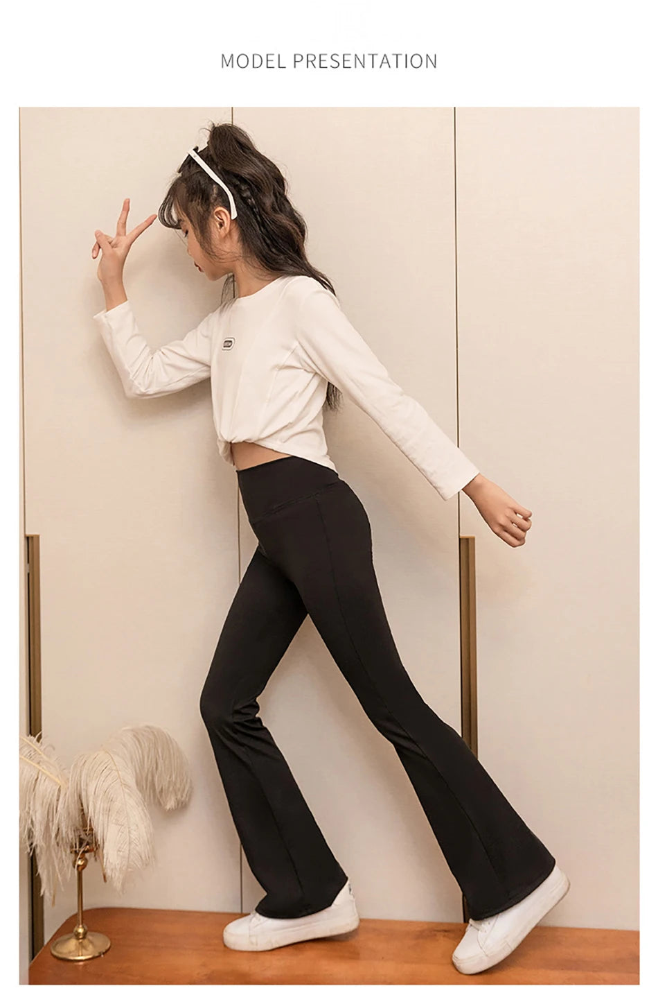 Stylish Children High Waisted Slimming Comfortable Bootcut Leggings