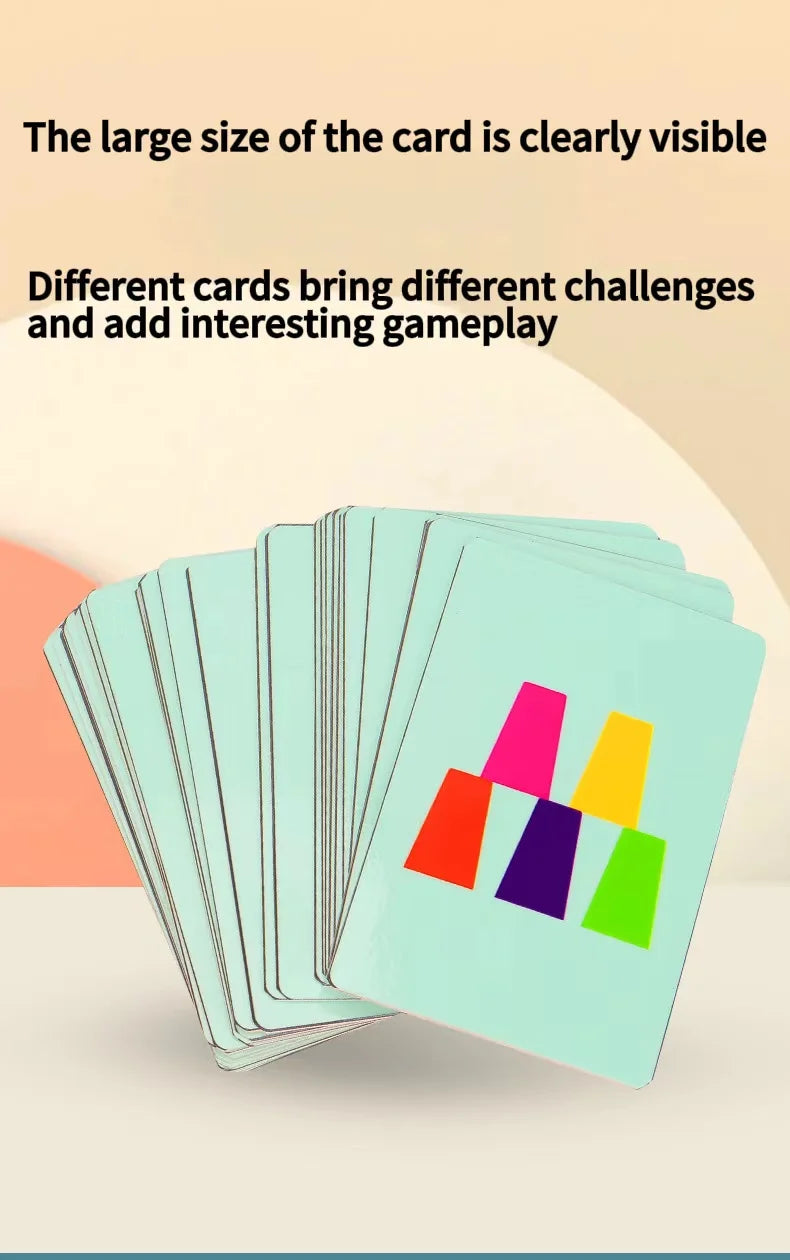 Montessori Toys Mini Stack Cup Game With Card