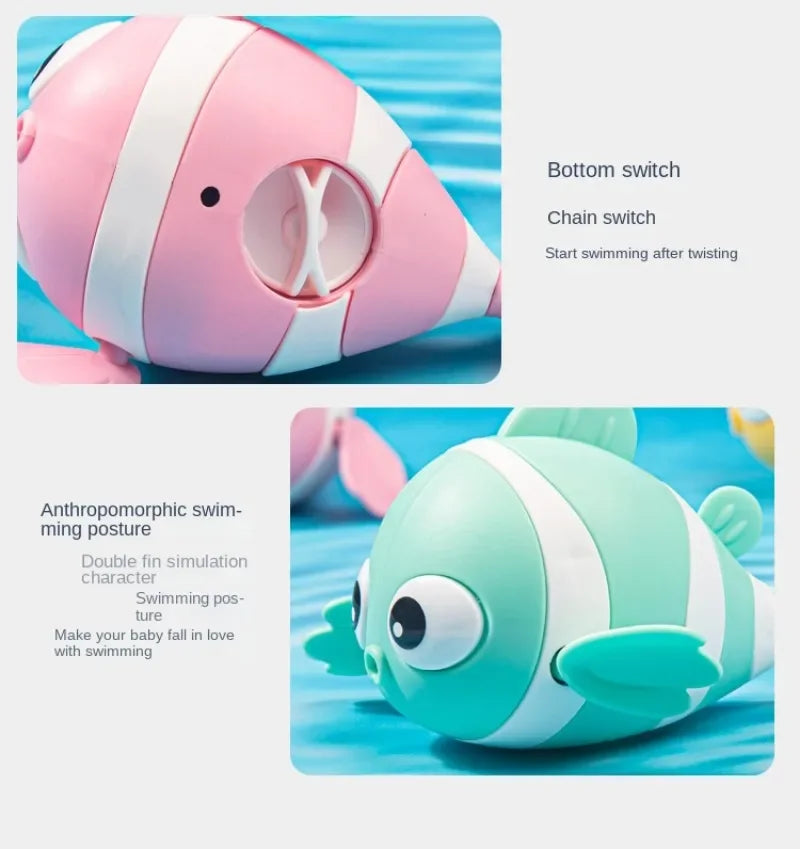 Bath Toys Cute Swimming Clown Fish Bath Toy