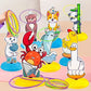 1 Set Kid Animals Ring Toss Game Toy