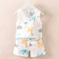 Children s Clothing Print Sleeveless Tops Shorts Cute