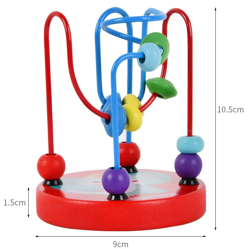 Colorful Wooden Roller Coaster Educational Circle Toy For