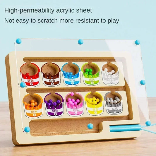 Montessori Magnetic Color Sorting Games Maze Board Pen