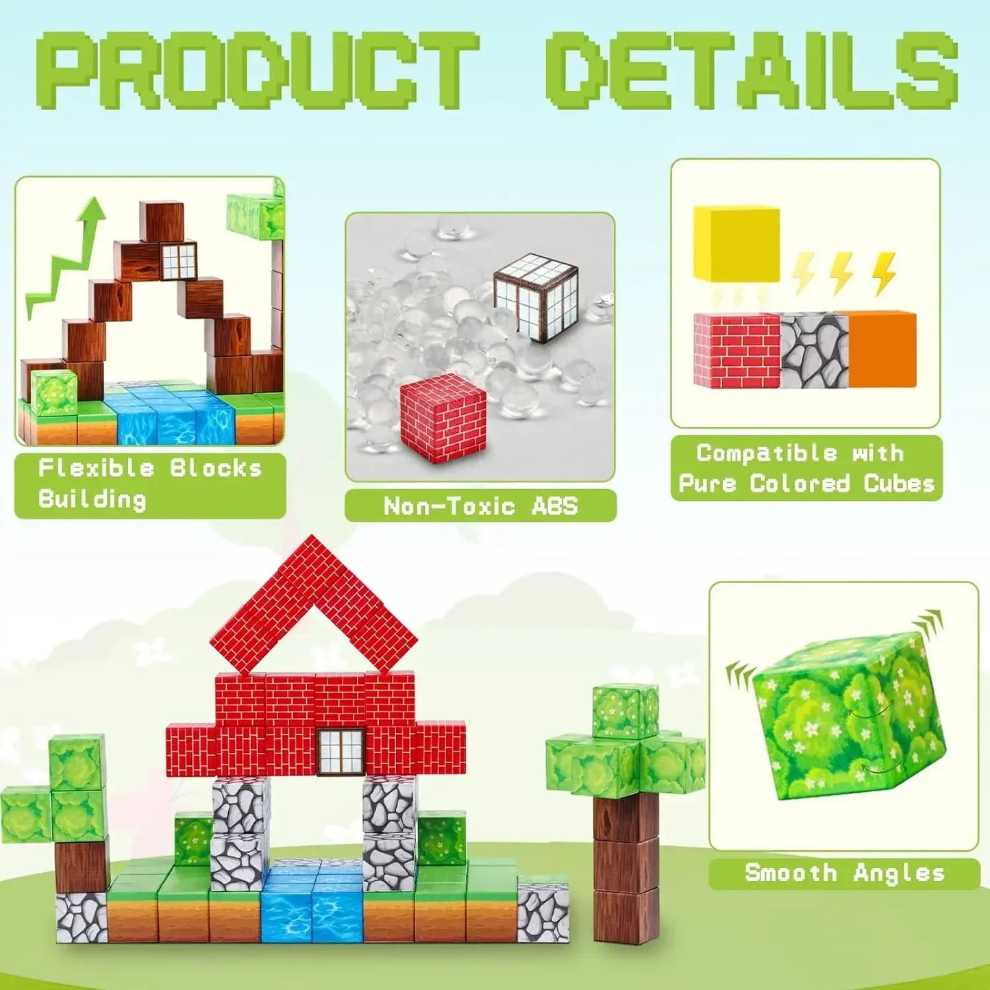 Magnetic Building Blocks Mine World Magnet Cube for