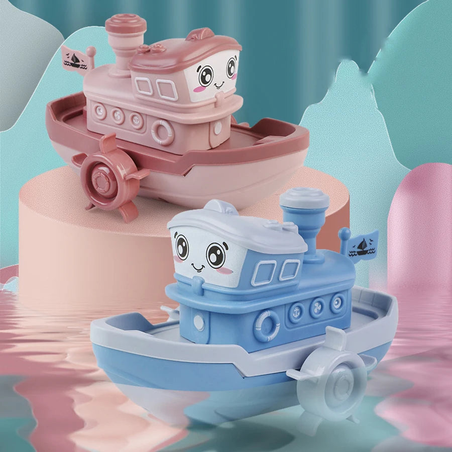 1PC Wind up Steamer Bath Toy Funny Windup