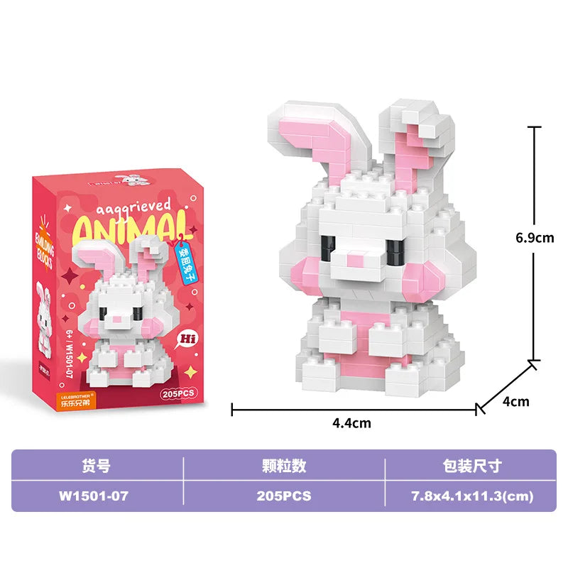 Animal Cat Bricks Constructor Set Micro Building Blocks