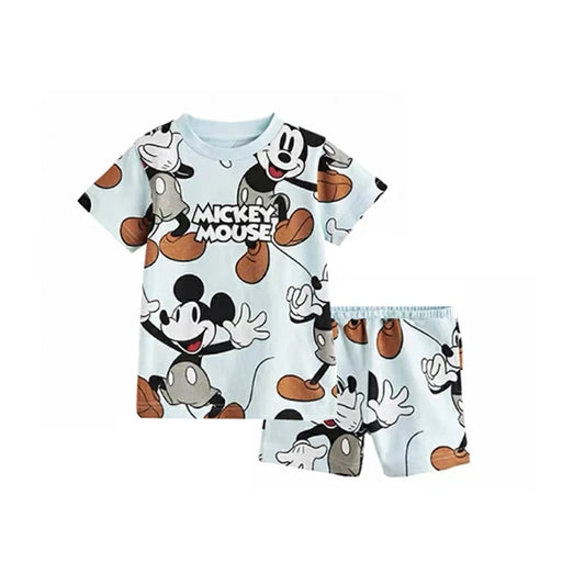 Boys Summer Clothing 2pcs Full Print Tshirt Shorts