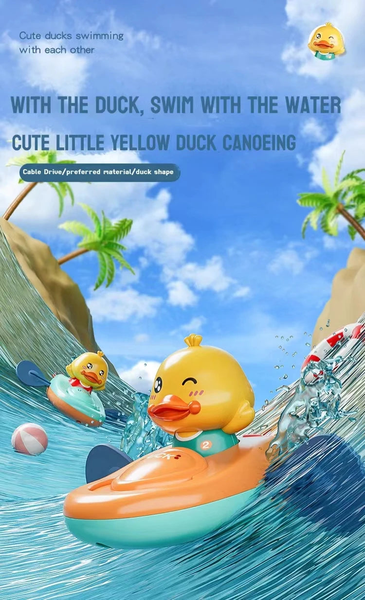 1 Pc Little Yellow Duck Kayak Toy Swimming