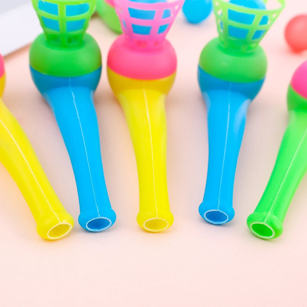 2 4 8Pcs Plastic Pipe Blowing Ball Toys