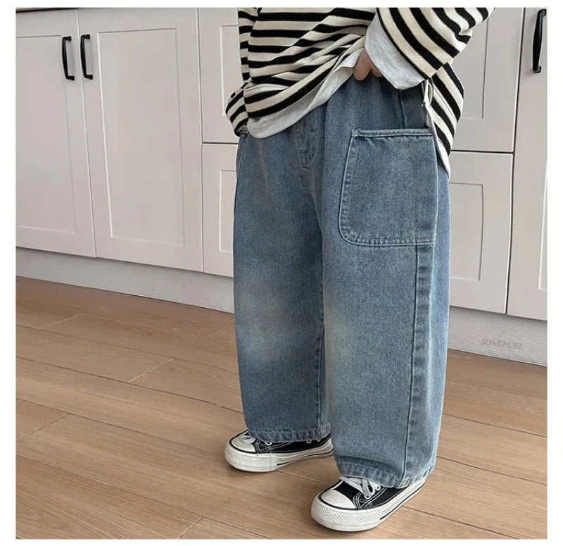 Spring and Autumn Children s Pocket Wide Leg