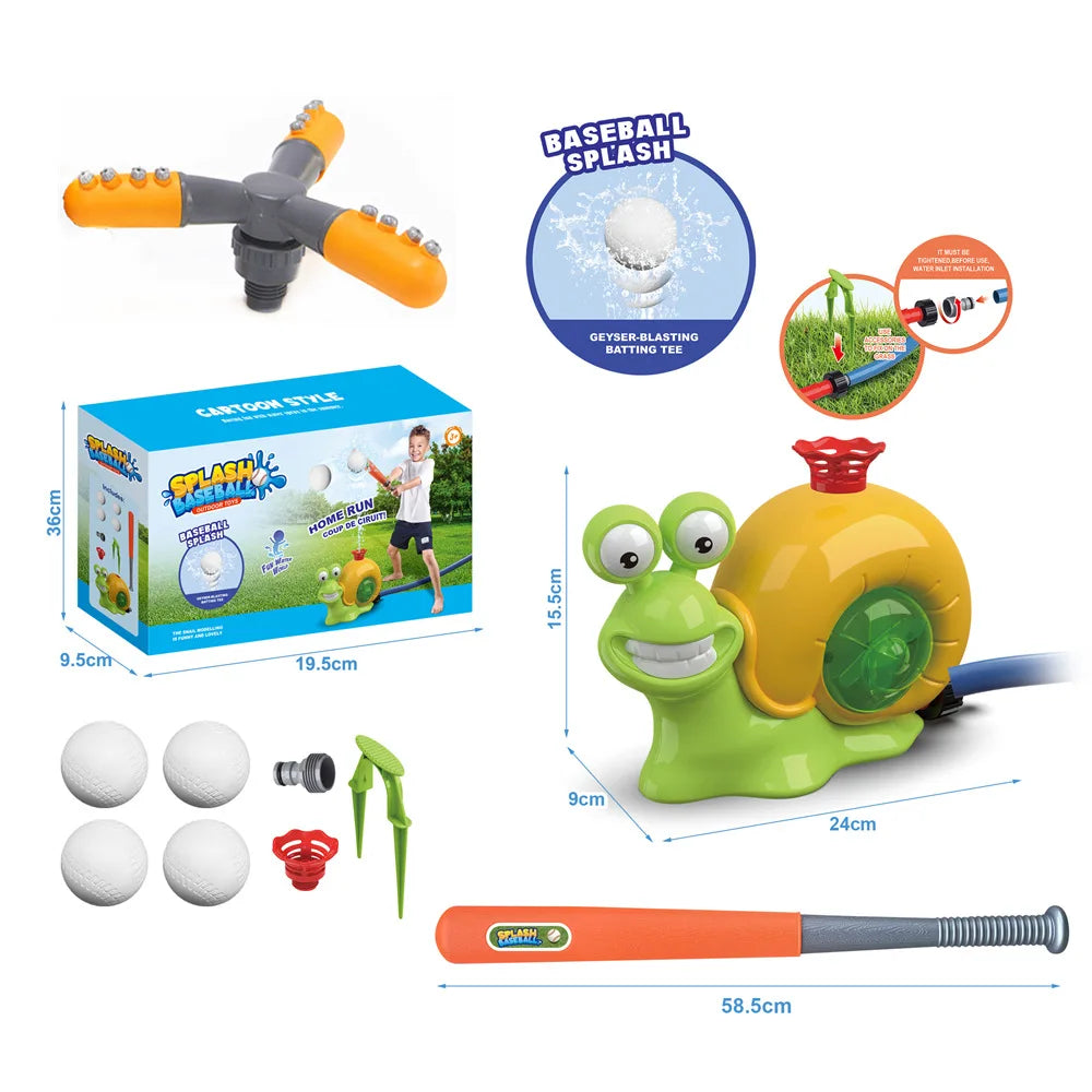 Water Spray Outdoor Toy Snail Sprinkler Backyard Garden
