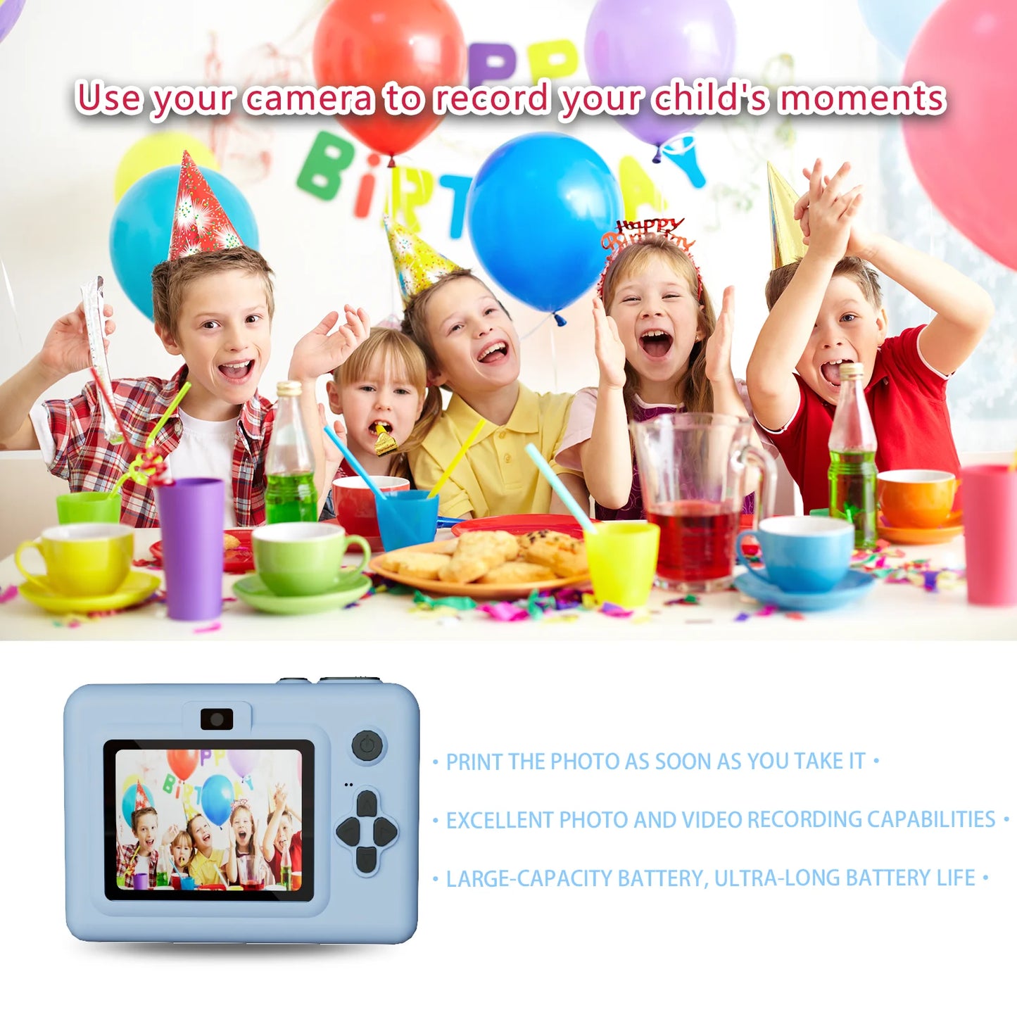 Digital Children Camera For Photography Mini Printer Portable