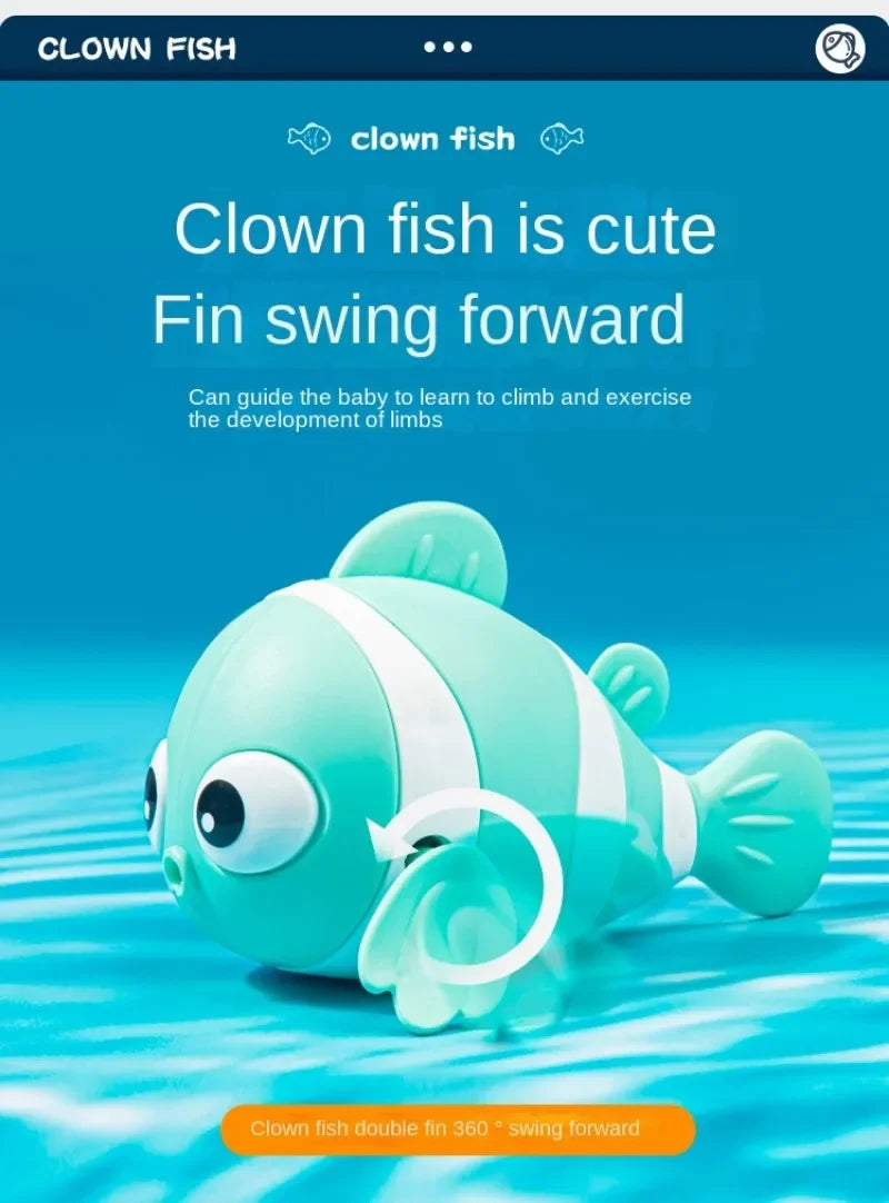 Bath Toys Cute Swimming Clown Fish Bath Toy