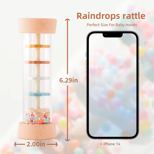 Montessori Baby Rain Stick Rainbow Hourglass Rain Music