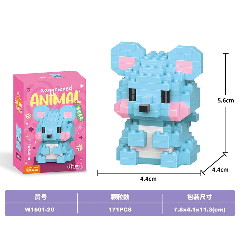 Animal Cat Bricks Constructor Set Micro Building Blocks