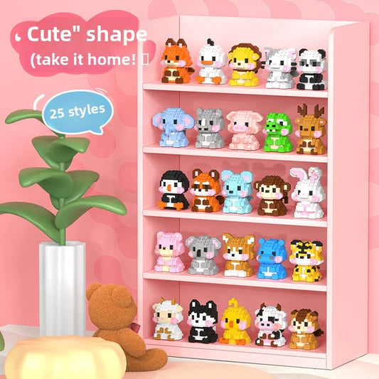 Animal Cat Bricks Constructor Set Micro Building Blocks