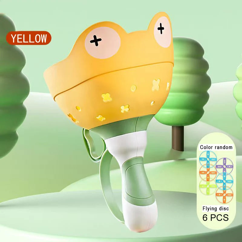 Pull String Flying Saucer Disc Launcher Kids Flying