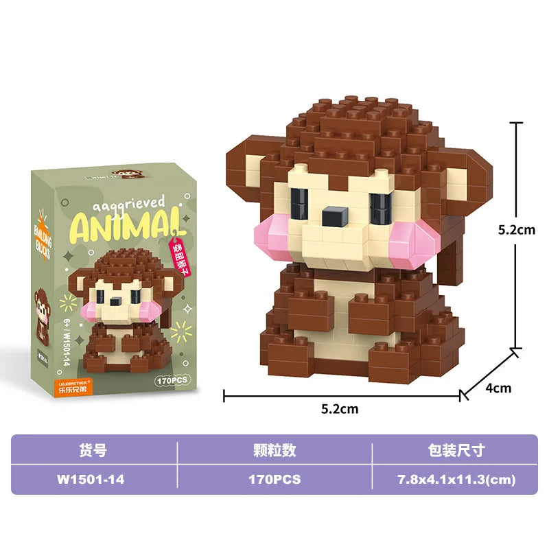 Animal Cat Bricks Constructor Set Micro Building Blocks