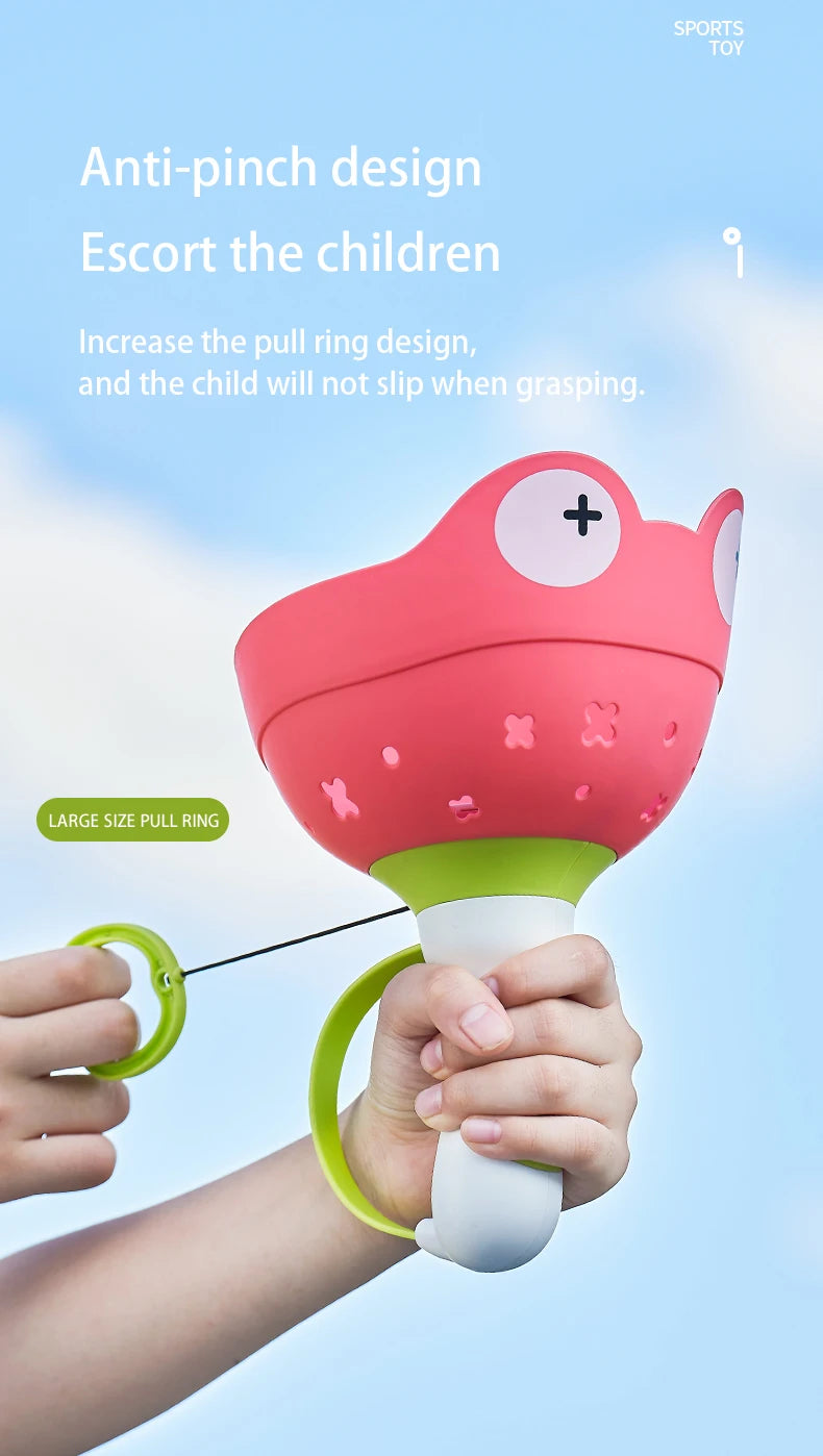 Pull String Flying Saucer Disc Launcher Kids Flying