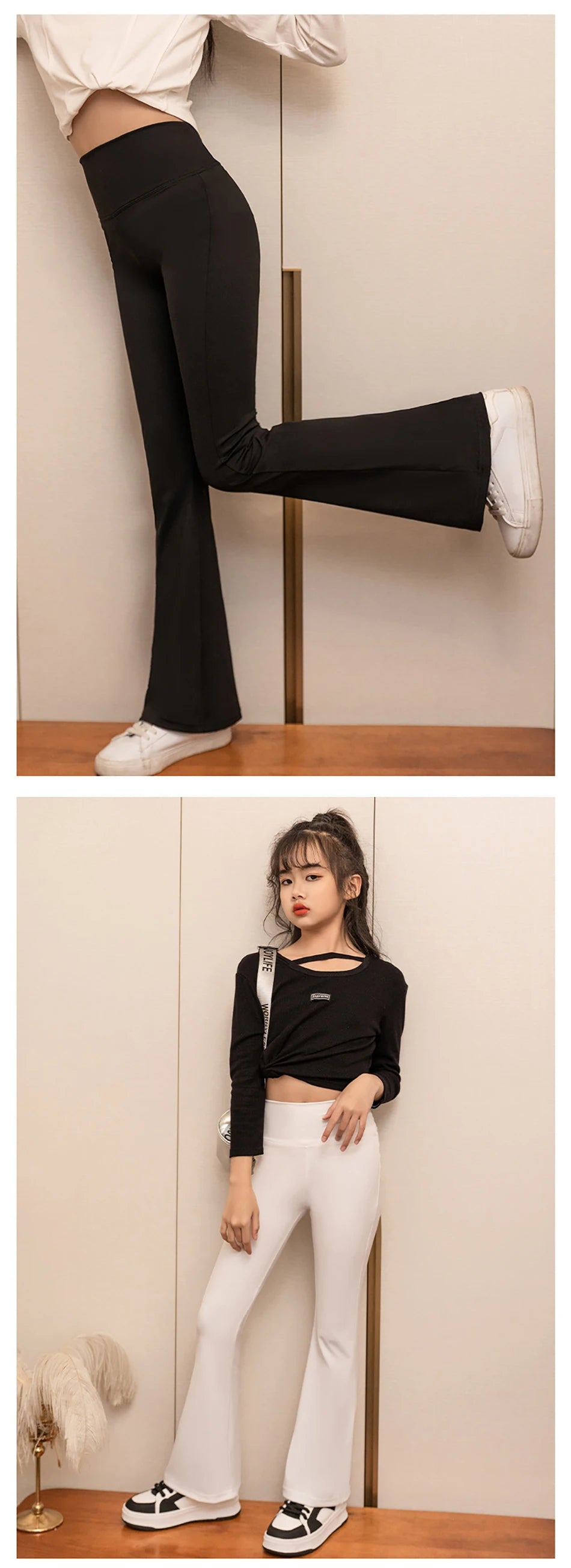 Stylish Children High Waisted Slimming Comfortable Bootcut Leggings
