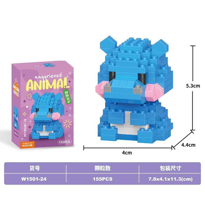 Animal Cat Bricks Constructor Set Micro Building Blocks
