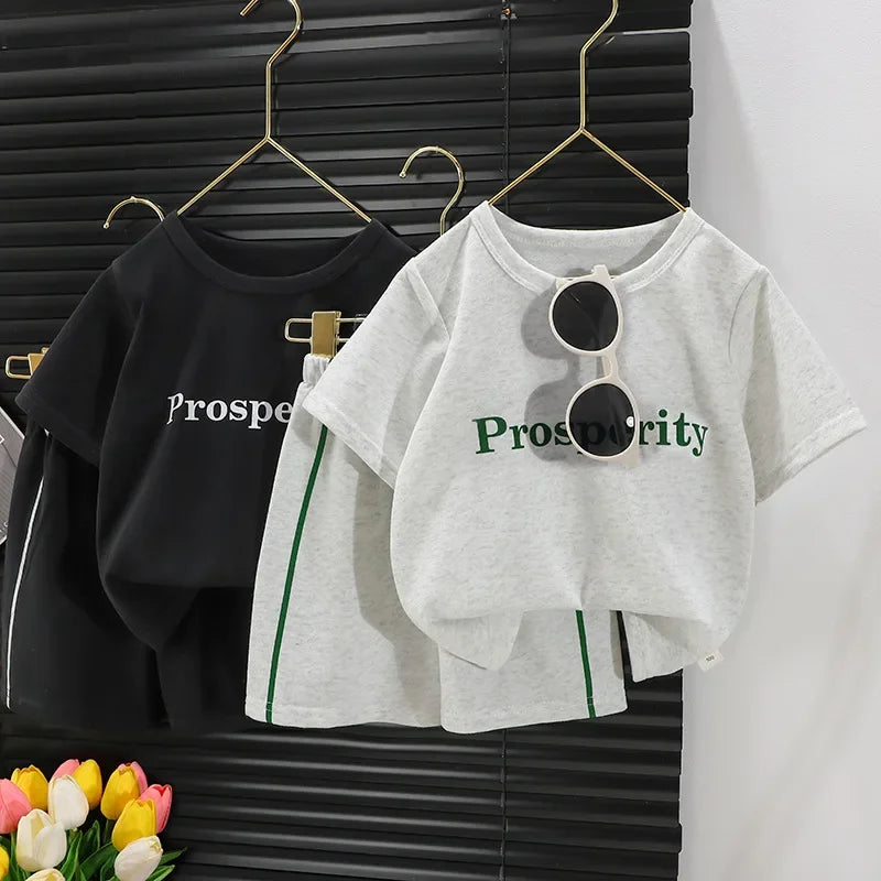 New Children s Short sleeved Suit Girls Boys