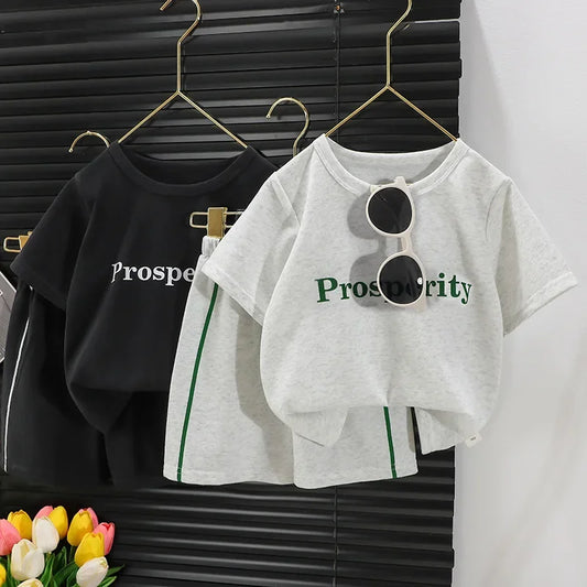 New Children s Short sleeved Suit Girls Boys