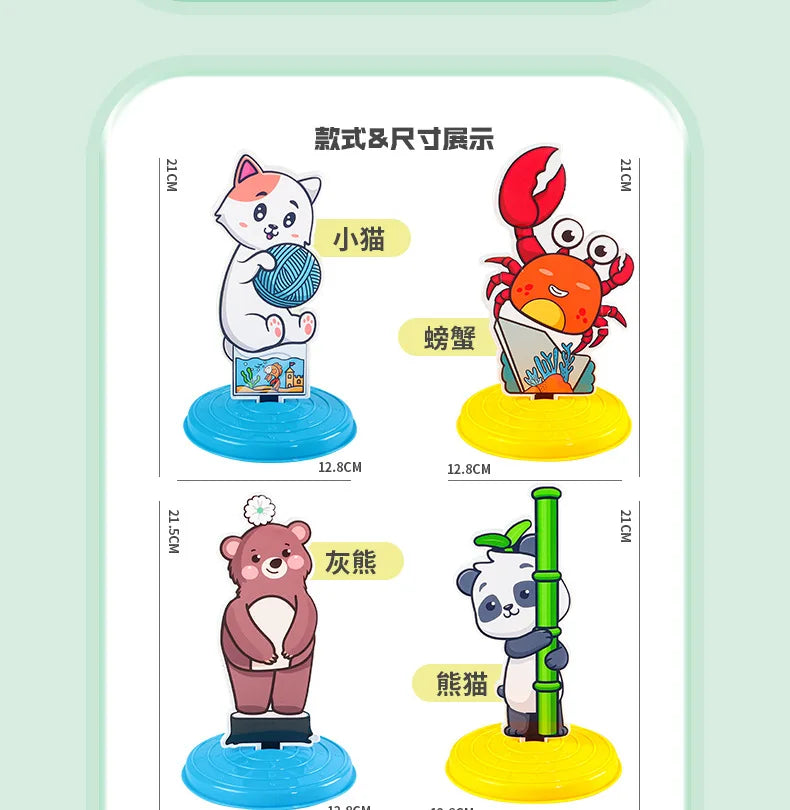 1 Set Kid Animals Ring Toss Game Toy