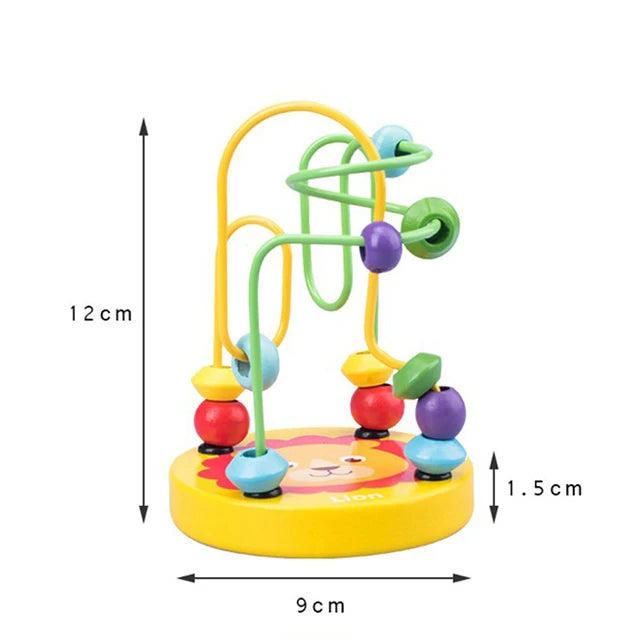 Montessori Baby Toys Wooden Roller Coaster Bead Maze