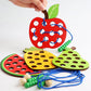 Wooden Lacing Toy Educational Fruits Threading Activity Puzzles