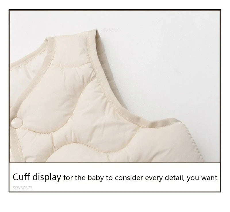 New Children Warm Cotton Vest Fashion Solid Boys